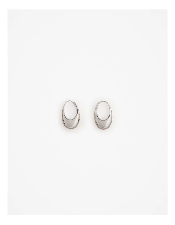 Etty Teardrop Hoops in Silver image 1