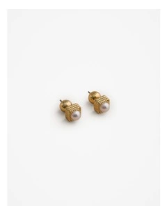 Kembla Pearl Stud Earrings in Gold
