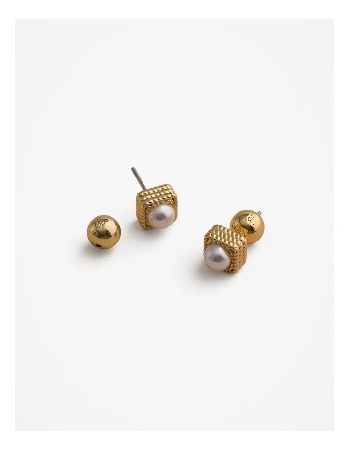 Kembla Pearl Stud Earrings in Gold image 3