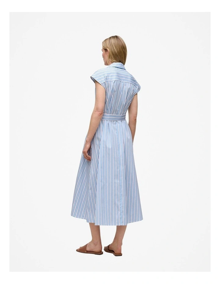 Sateen Regency Stripe Shirt Dress in Pastel Blue image 5