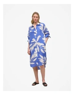 Marea Relaxed Shirt Dress in Vivid Blue