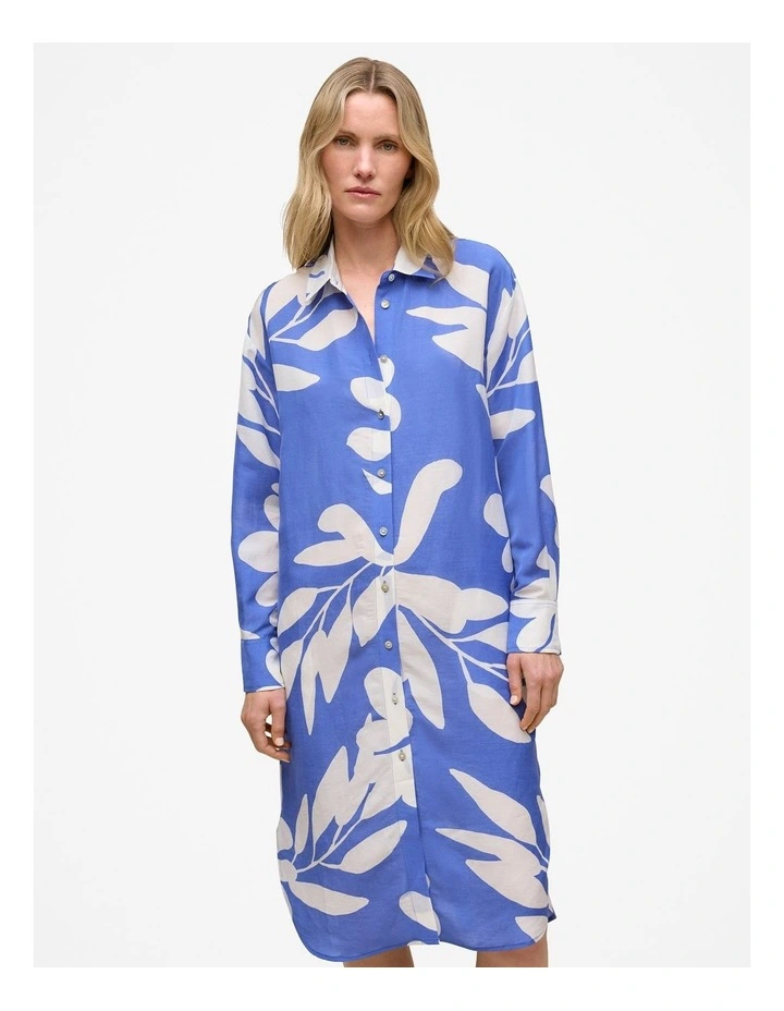 Marea Relaxed Shirt Dress in Vivid Blue image 2