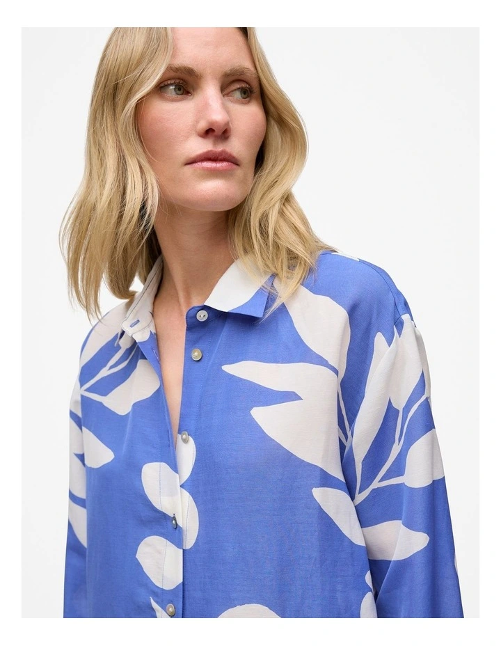 Marea Relaxed Shirt Dress in Vivid Blue image 3