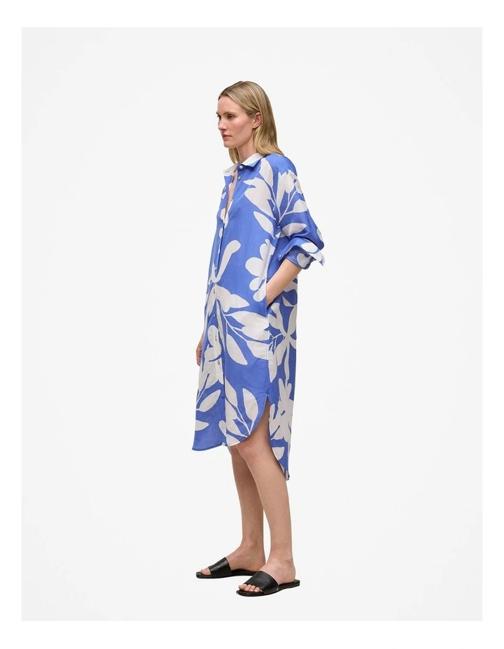 Marea Relaxed Shirt Dress in Vivid Blue image 4