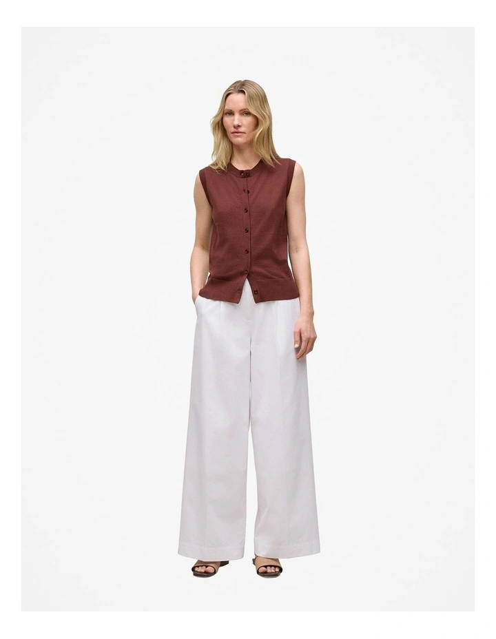 Cotton Cashmere Button Through Vest in Espresso image 2