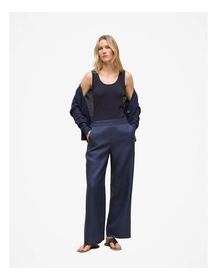 Linen Relaxed Cardigan in Night Sky image 5