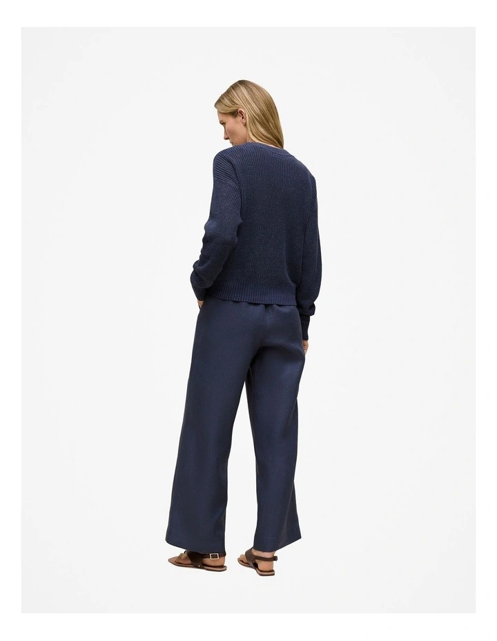 Linen Relaxed Cardigan in Night Sky image 6