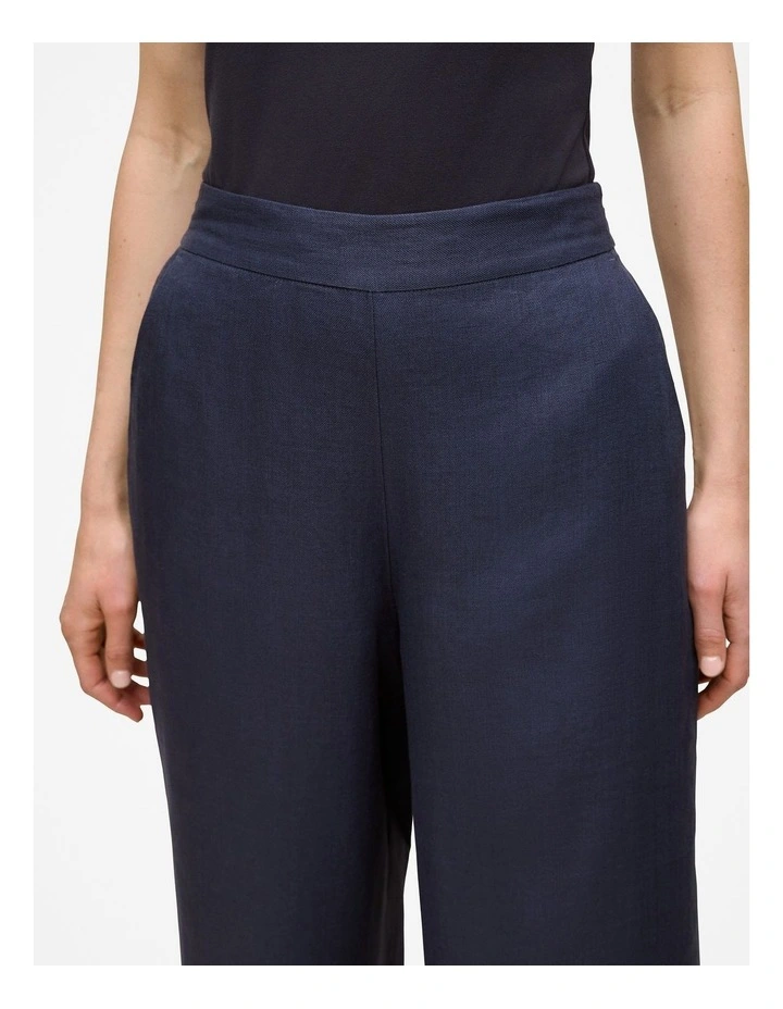 Linen Flat Front Pant in Night Sky image 3