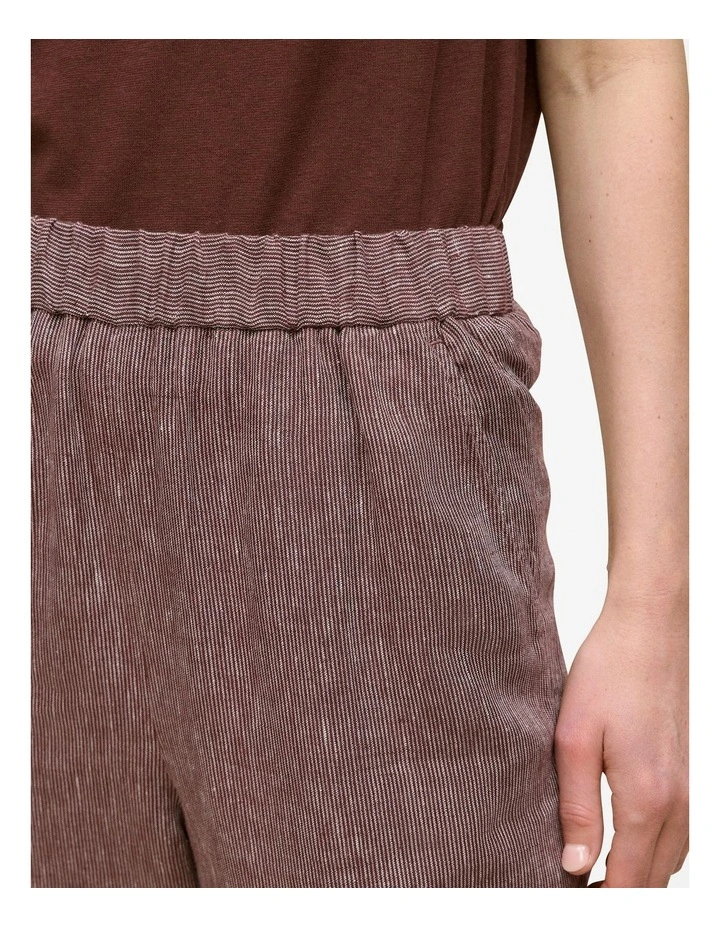 Linen End On End Stripe Relaxed Pant in Espresso image 3