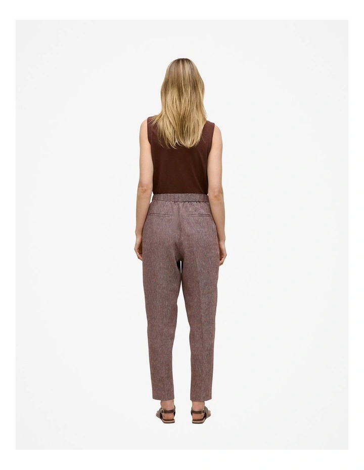 Linen End On End Stripe Relaxed Pant in Espresso image 4