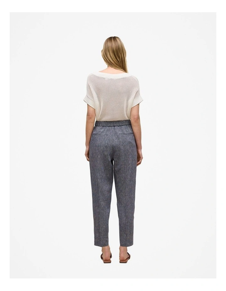 Linen End On End Stripe Relaxed Pant in Night Sky image 4