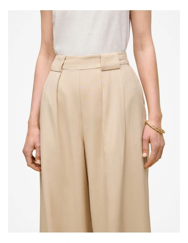 Pleat Front Wide Leg Pant in Sand image 4
