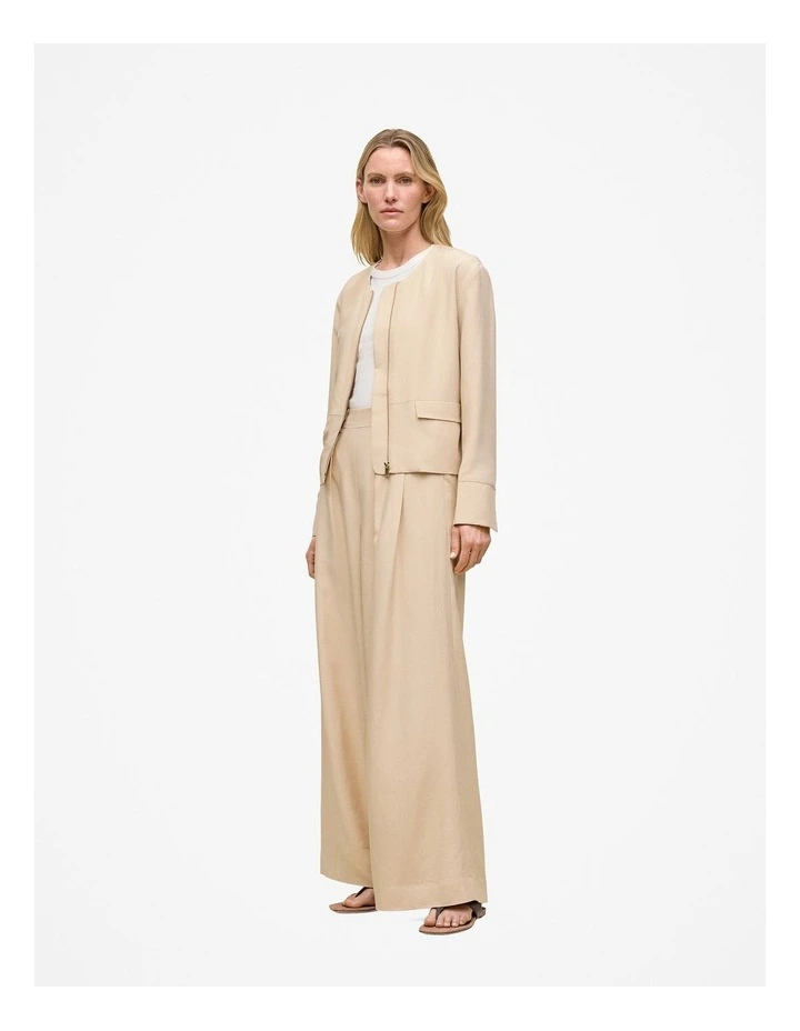 Pleat Front Wide Leg Pant in Sand image 5