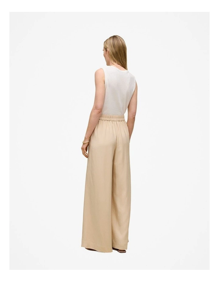 Pleat Front Wide Leg Pant in Sand image 6