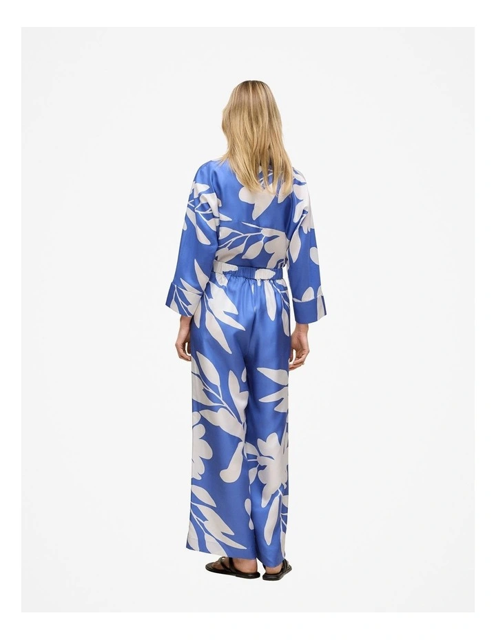 Marea Silk Twill Relaxed Pant in Vivid Blue image 5