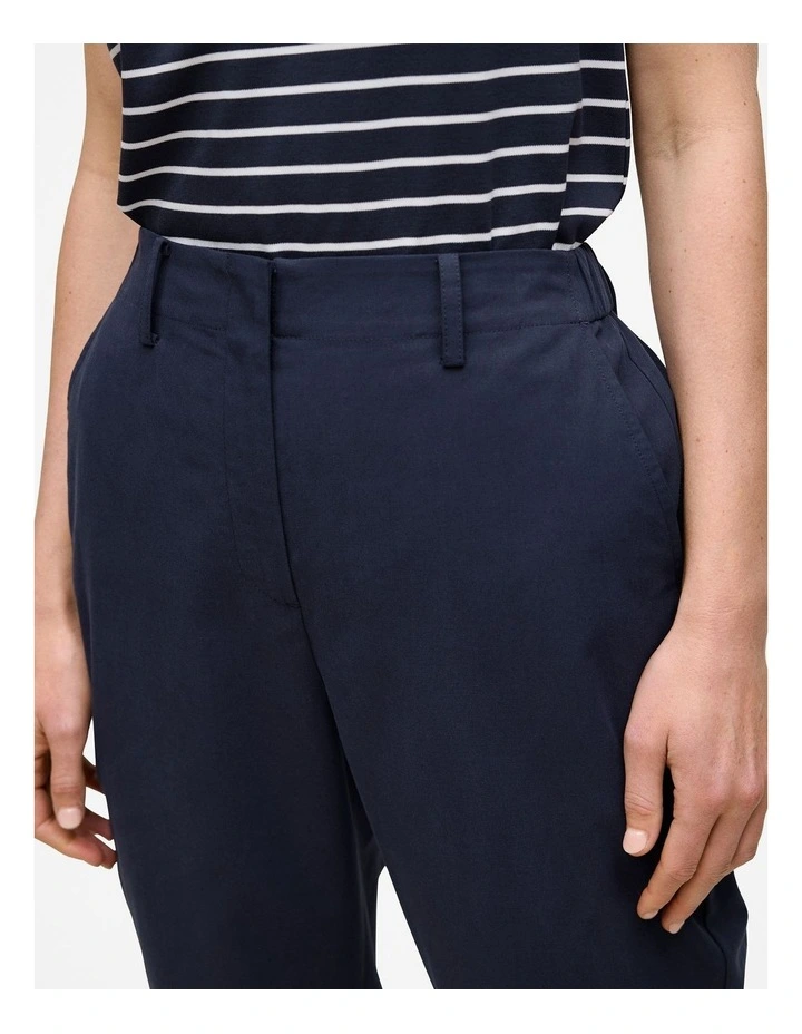 Cotton Blend Tailored Straight Leg Pant in Night Sky image 3