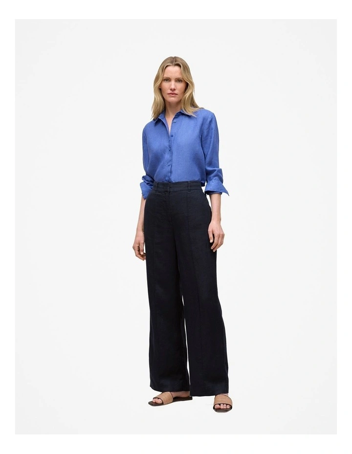 Delave Linen Shirt in Vivid Blue image 2