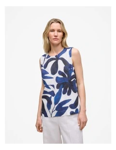 Marea Linen Shell Tank in White