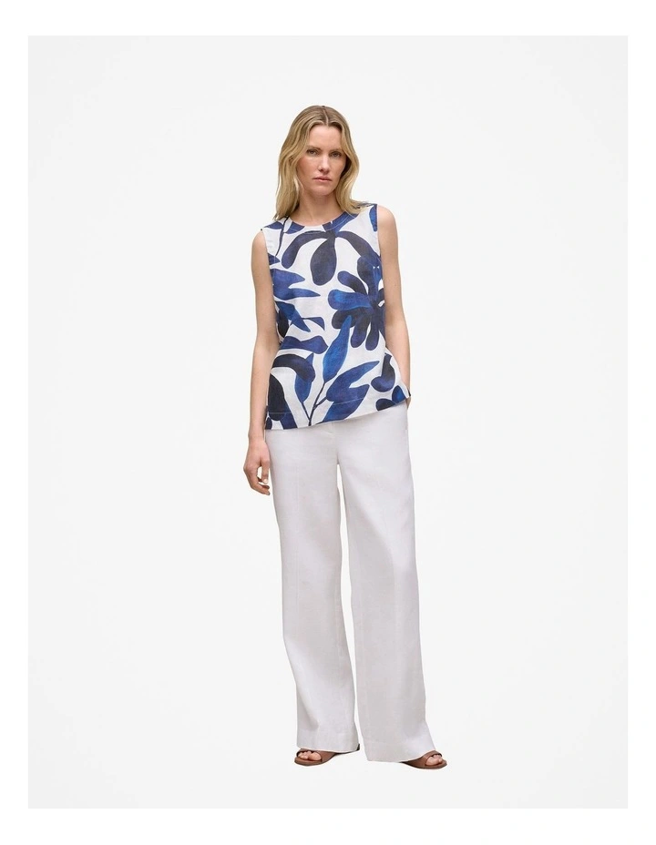 Marea Linen Shell Tank in White image 2