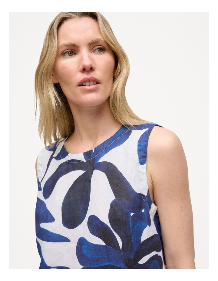 Marea Linen Shell Tank in White image 3