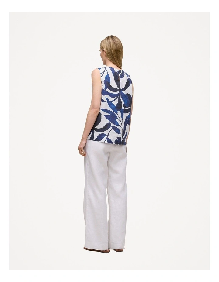 Marea Linen Shell Tank in White image 4