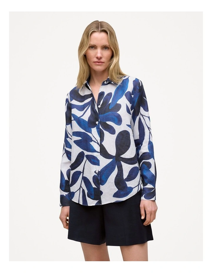 Marea Linen Classic Shirt in White image 1