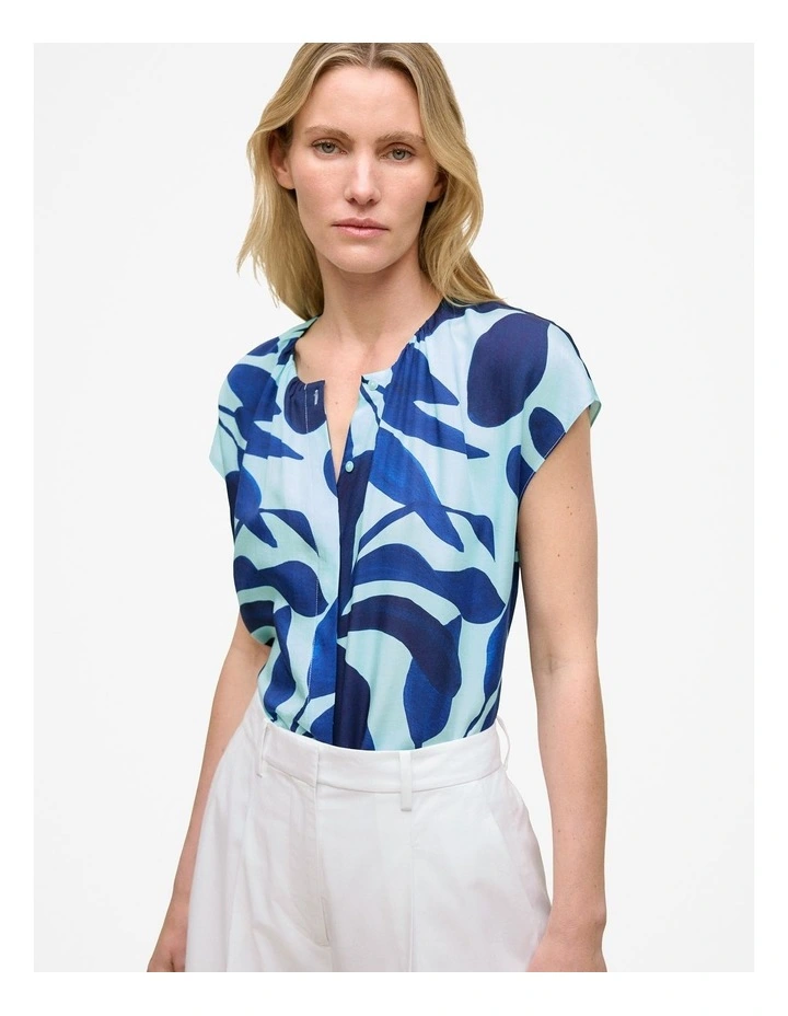 Marea Cap Sleeve Blouse in Pastel Blue image 1