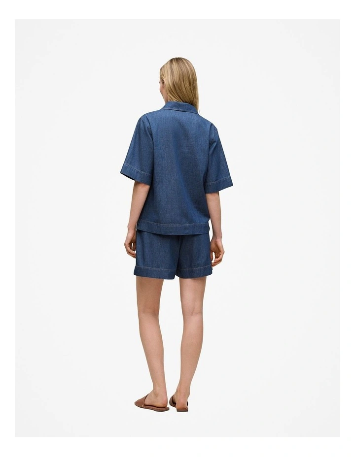 Soft Denim Popover Shirt in Mid Blue image 5