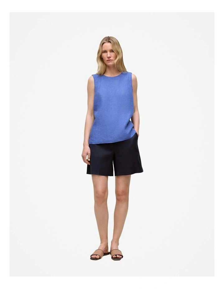 Delave Linen Shell Tank in Vivid Blue image 2