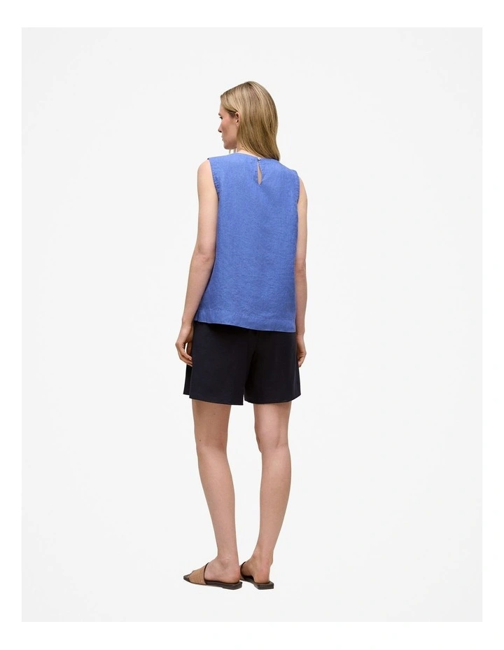 Delave Linen Shell Tank in Vivid Blue image 4