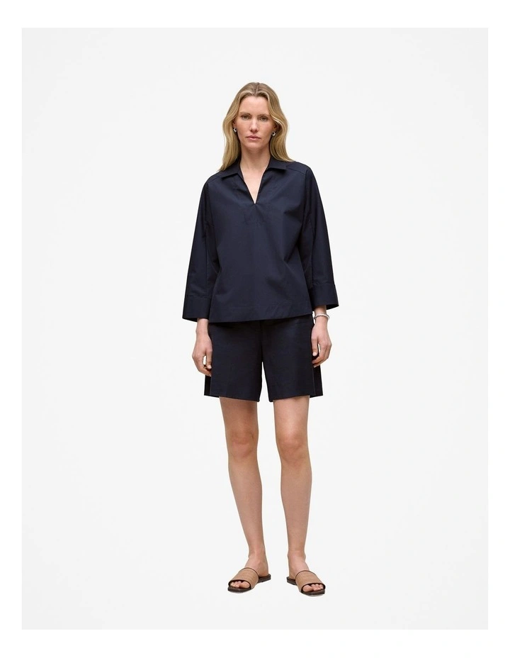 Fine Poplin Popover Shirt in Night Sky image 2