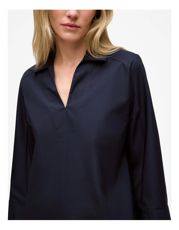 Fine Poplin Popover Shirt in Night Sky image 3