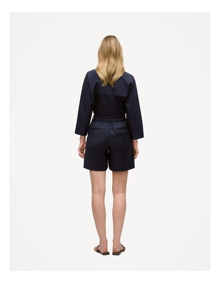 Stretch Linen Blend Tailored Short in Night Sky image 5
