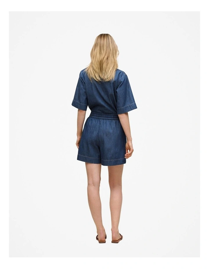 Soft Denim Drawcord Short in Mid Blue image 5