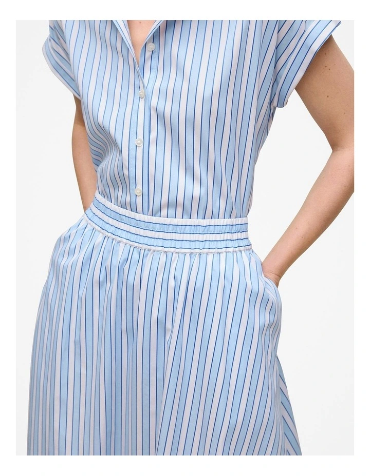 Jacquard Stripe Poplin Skirt in Pastel Blue image 4