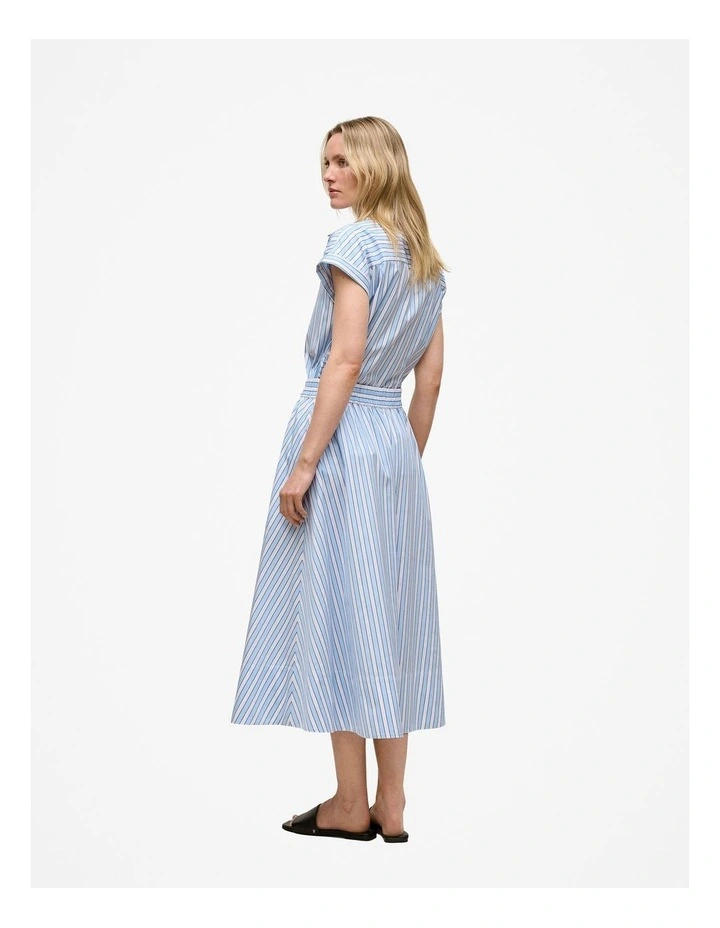 Jacquard Stripe Poplin Skirt in Pastel Blue image 5