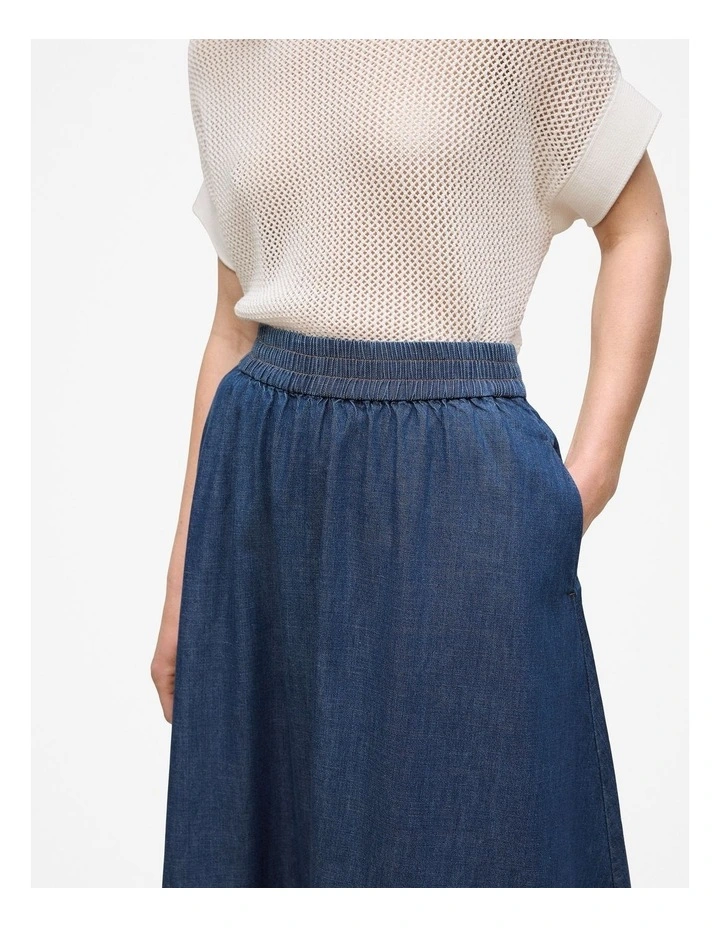 Soft Denim Skirt in Mid Blue image 4
