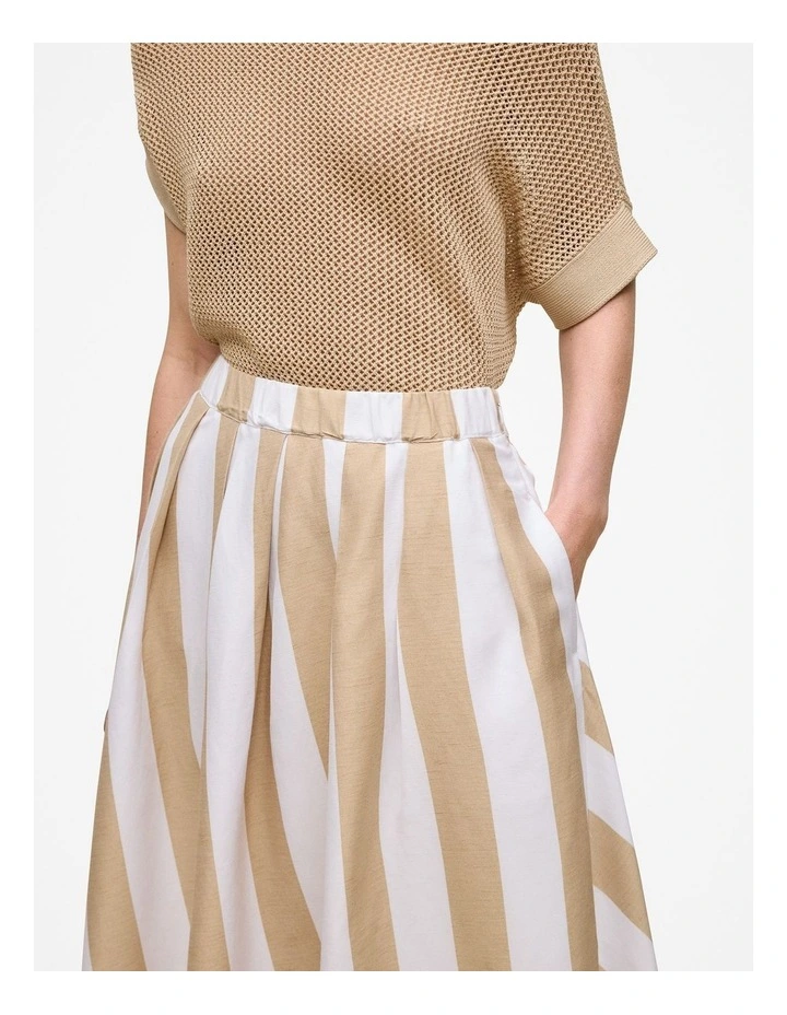 Cabana Stripe Skirt in Sand image 3
