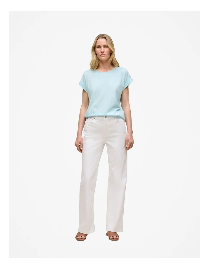 Australian Cotton Cuff Sleeve T-shirt in Pastel Blue image 2