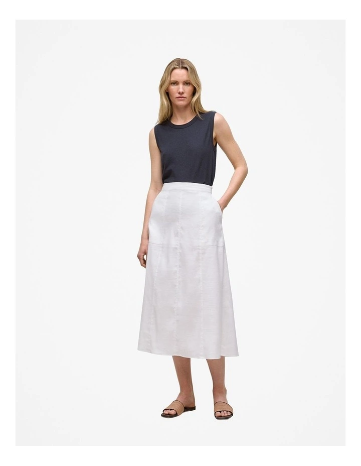Linen Cotton Crew Tank in Night Sky image 2