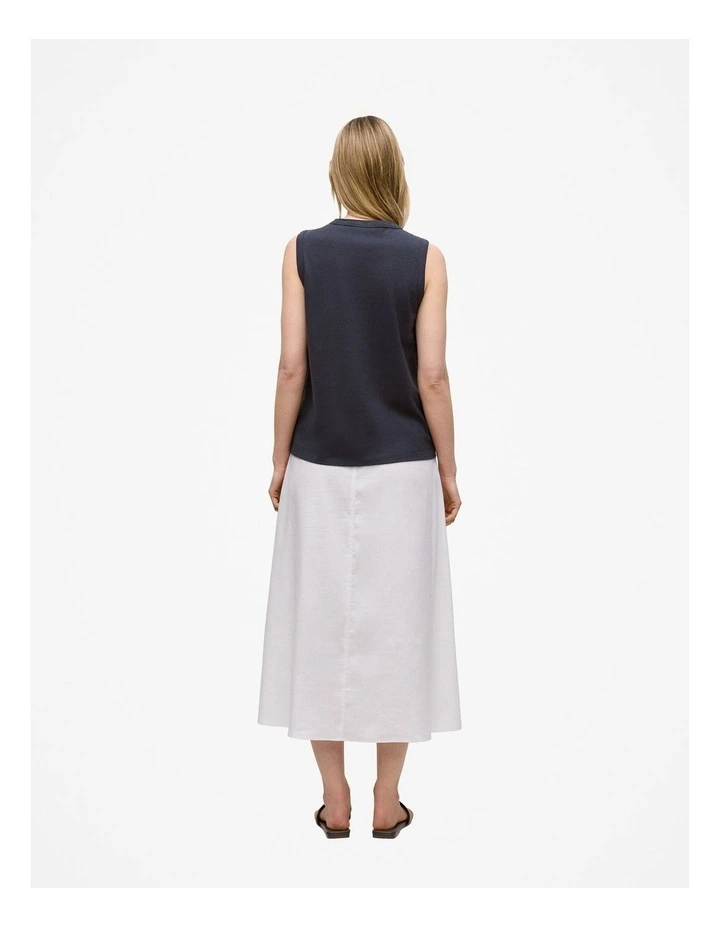 Linen Cotton Crew Tank in Night Sky image 4