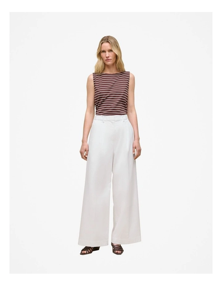 Modal Cotton Stripe Boatneck Tank in Espresso image 2