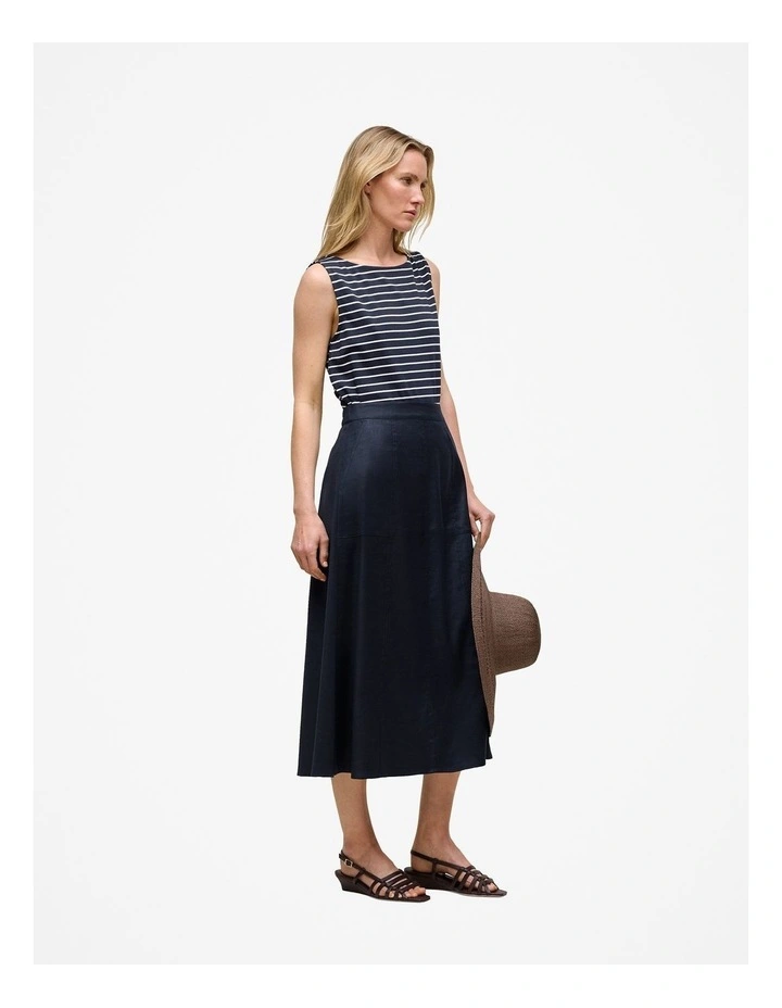 Modal Cotton Stripe Boatneck Tank in Night Sky image 5