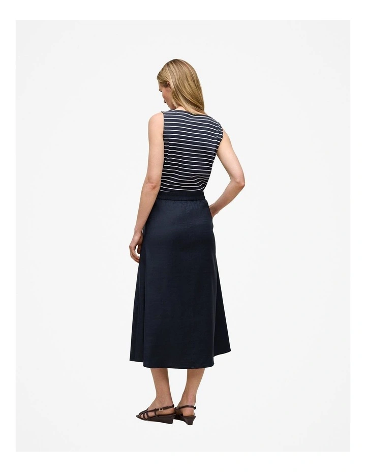 Modal Cotton Stripe Boatneck Tank in Night Sky image 6