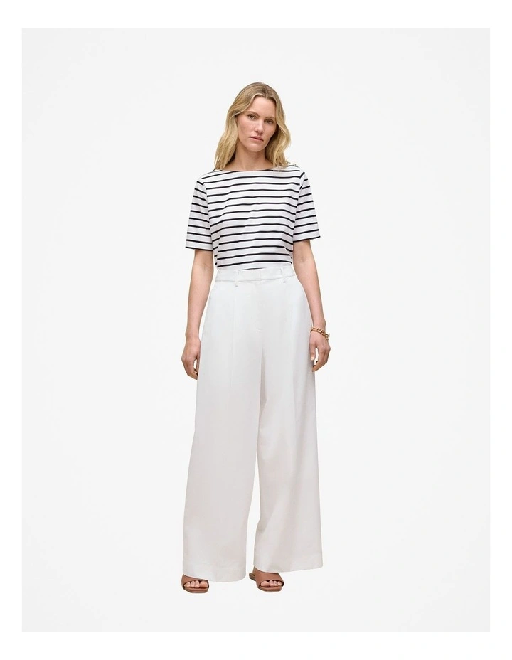 Stripe Boatneck T-shirt in Night Sky image 2