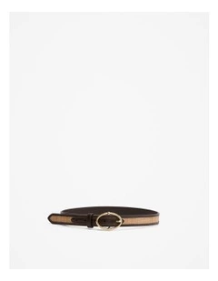 Signature Link Woven Belt in Chocolate