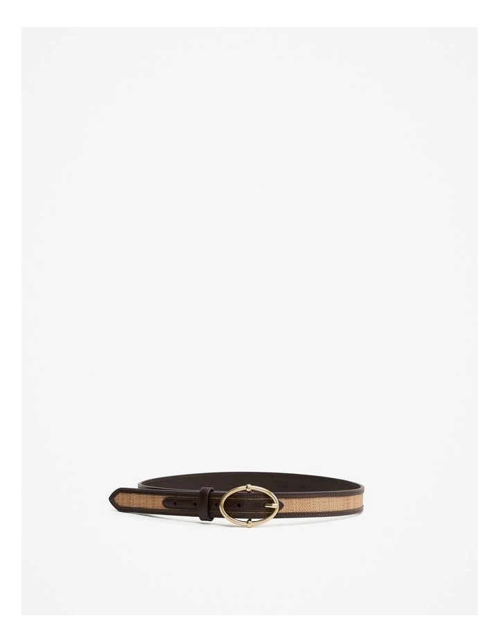 Signature Link Woven Belt in Chocolate image 1