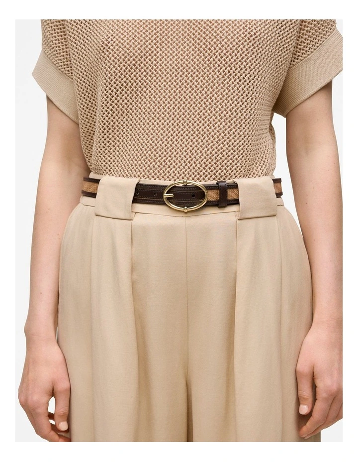 Signature Link Woven Belt in Chocolate image 2
