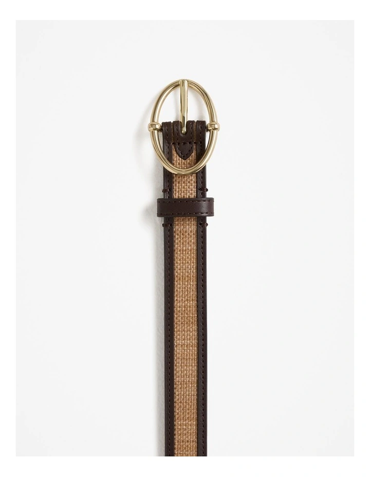 Signature Link Woven Belt in Chocolate image 3