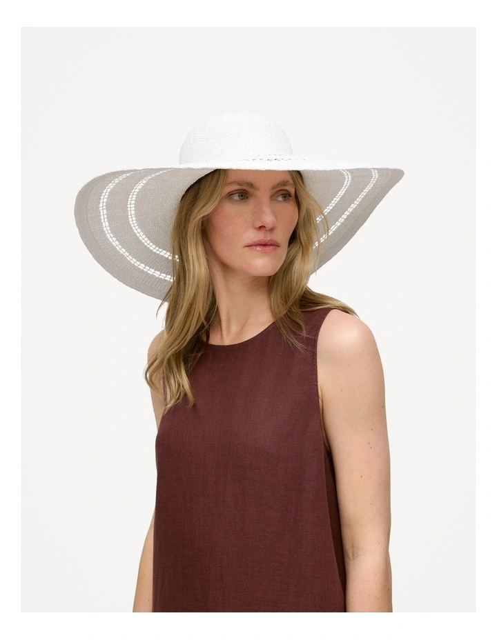 Hyams Woven Sun Hat in White image 2